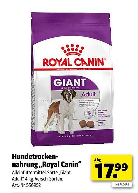 Hundetrocken-nahrung „Royal Canin“ – Giant Adult, 4 kg