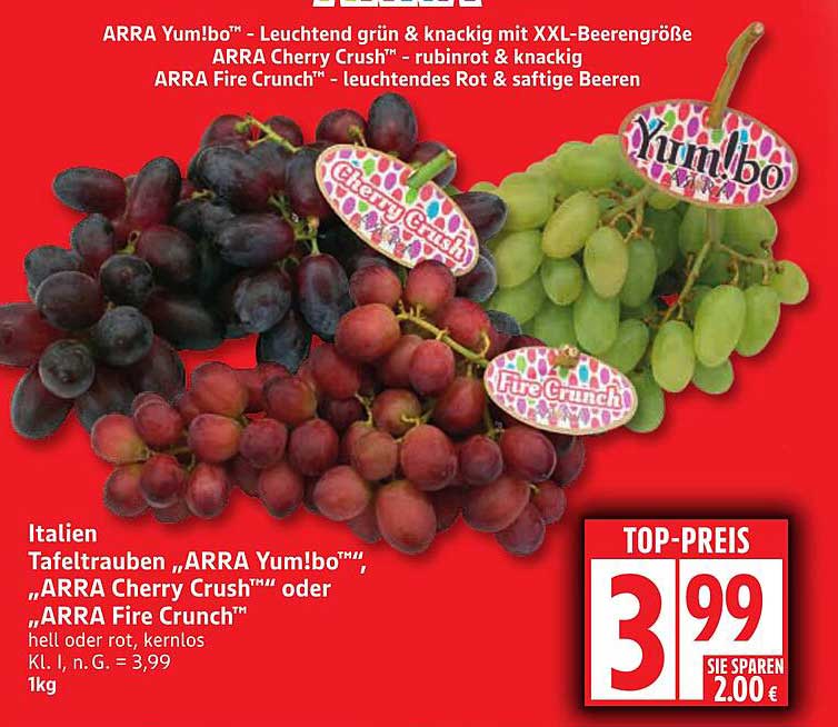 Italia Tafeltrauben "ARRA Yum!bo™", "ARRA Cherry Crush™" oder "ARRA Fire Crunch"