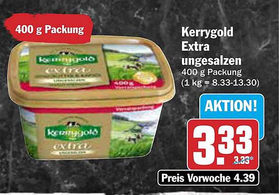 Kerrygold Extra ungesalzen 400 g Packung