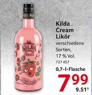 Kilda Cream Likör verschiedene Sorten, 0,7 l