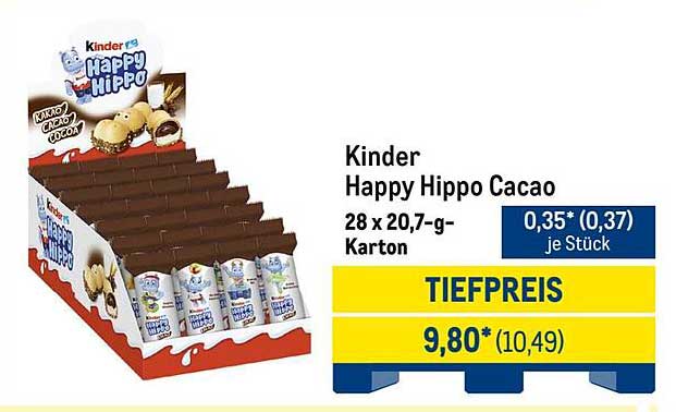 Kinder Happy Hippo Cacao 28 x 20,7-g-Karton