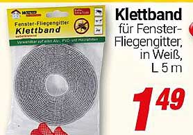 Klettband für Fenster-Fliegengitter in Weiß, L 5 m
