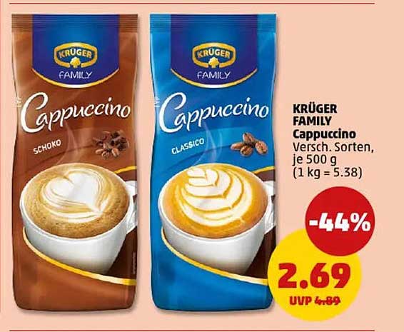 KRÜGER FAMILY Cappuccino Versch. Sorten, je 500 g