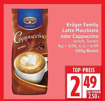 Krüger Family Latte Macchiato oder Cappuccino 500g Beutel