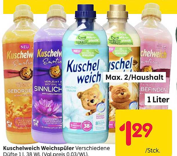 Kuschelweich Weichspüler verschiedene Düfte 1 L