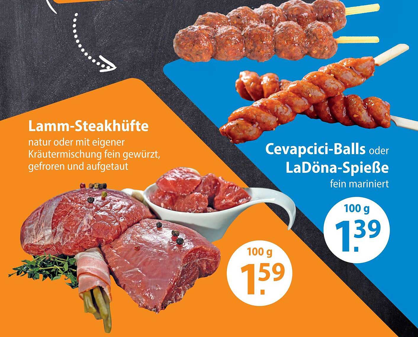 Lamm-Steakhüfte oder Cevapcici-Balls / LaDöna-Spieße