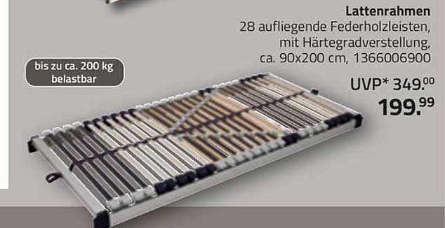Lattenrahmen mit 28 aufliegenden Federholzleisten