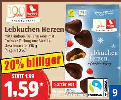 Lebkuchen Herzen mit Himbeer- oder Erdbeer-Füllung