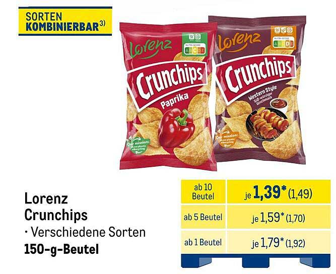 Lorenz Crunchips – Verschiedene Sorten im 150-g-Beutel
