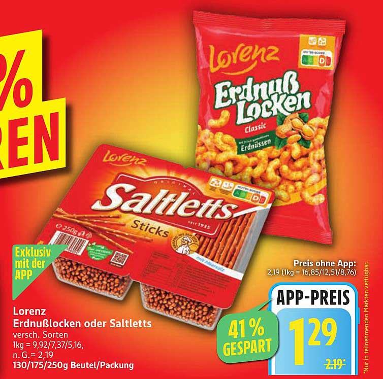 Lorenz Erdnusslocken oder Saltletts - 250g Beutel