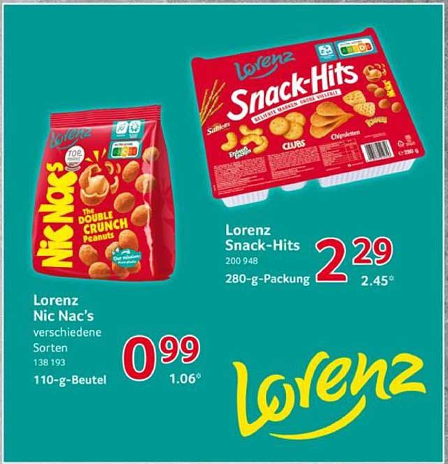 Lorenz Nic Nac's verschiedene Sorten 110-g-Beutel