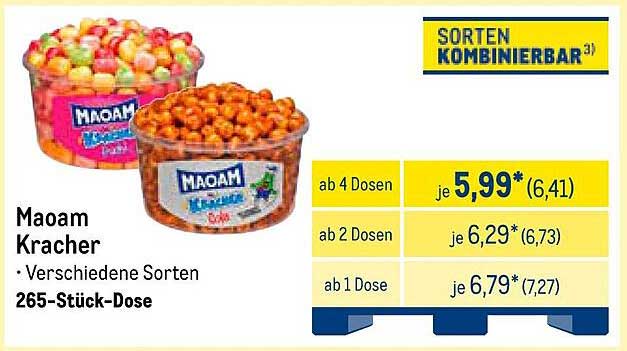 Maoam Kracher - Verschiedene Sorten, 265-Stück-Dose