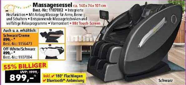 Massage Sessel mit Heizfunktion und Airbag Massage