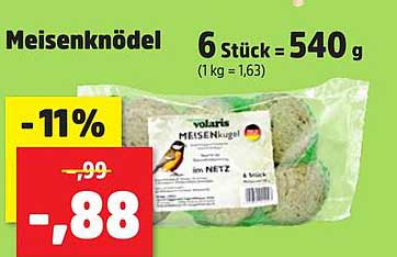 Meisenknödel 6 Stück = 540 g