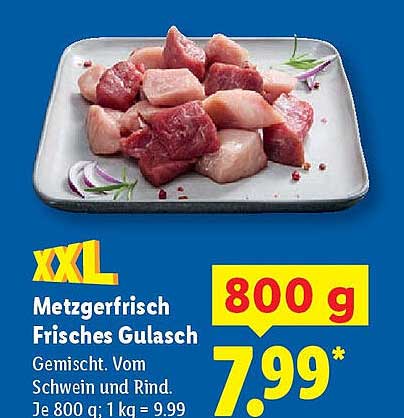 Metzgerfrisch Frisches Gulasch 800 g