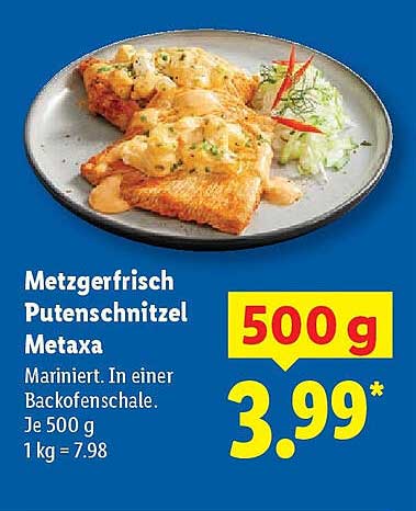 Metzgerfrisch Putenschnitzel Metaxa - 500 g