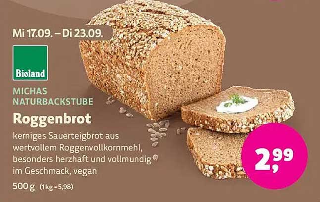 MICHAS NATURBACKSTUBE Roggenbrot 500g