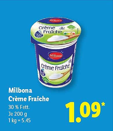 Milbona Crème Fraîche 30% Fett - 200 g