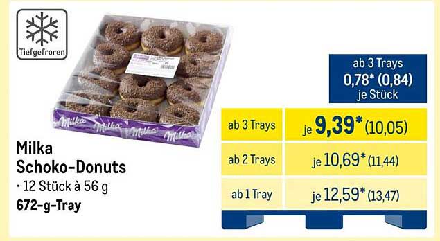 Milka Schoko-Donuts - 672 g Tray (12 Stück à 56 g)
