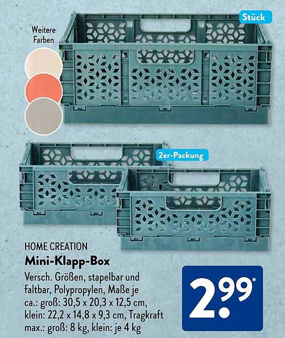 Mini-Klapp-Box von Home Creation - Praktische Aufbewahrung für jeden Bedarf