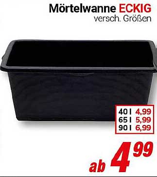 Mörtelwanne ECKIG – verschiedene Größen