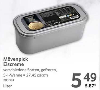 Mövenpick Eiscreme verschiedene Sorten, gefroren