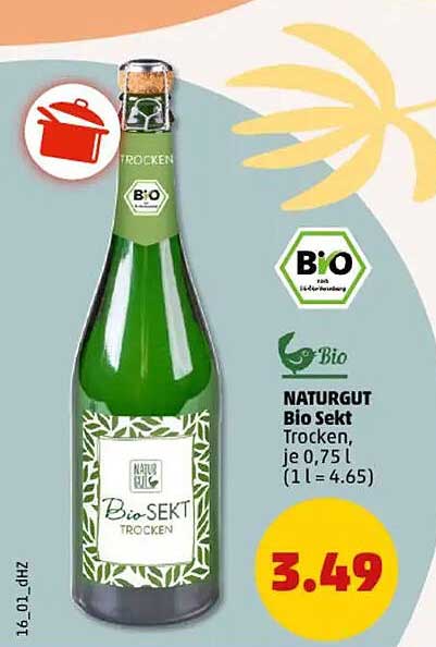 NATURGUT Bio Sekt Trocken, je 0,75 l