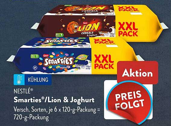 Nestlé Smarties®/Lion & Joghurt XXL Packung - 720 g
