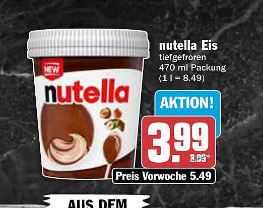 nutella Eis tiefgefroren 470 ml Packung