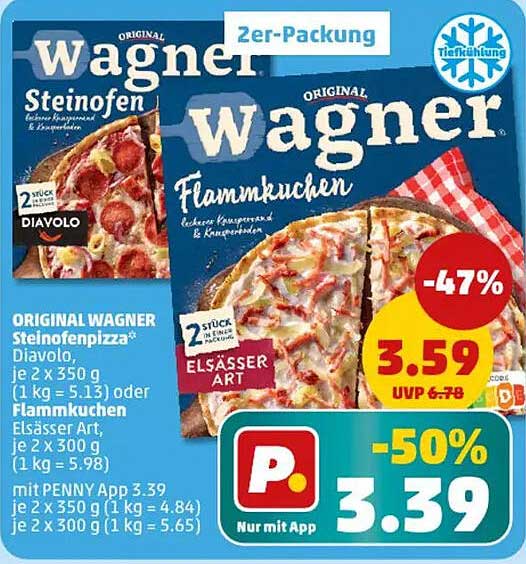 Original Wagner Steinofenpizza und Flammkuchen - 2er-Packung