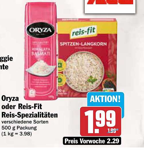 Oryza oder Reis-Fit Reis-Spezialitäten 500 g