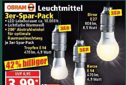OSRAM Leuchtmittel 3er-Spar-Pack