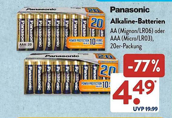 Panasonic Alkaline-Batterien (20er-Packung) - AA und AAA