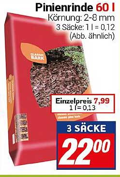 Pinienrinde 60 l - Ideal für Gartenliebhaber
