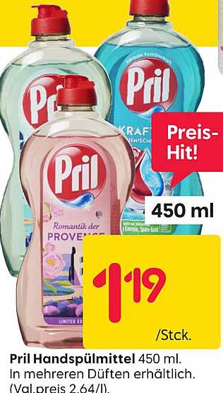 Pril Handspülmittel 450 ml in mehreren Düften