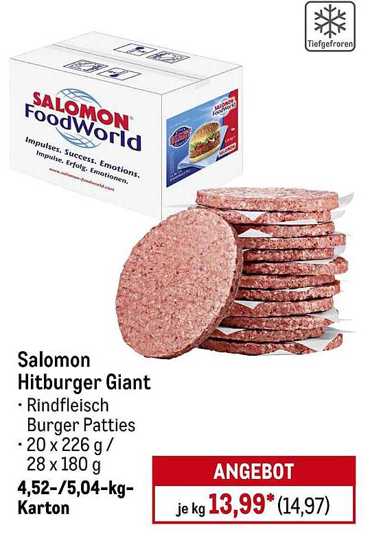 Salomon Hitburger Giant Rindfleisch Burger Patties