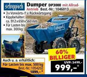 Scheppach Dumper DP3000 mit Allrad-Antrieb
