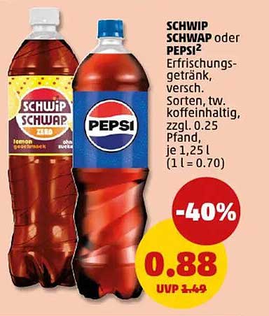 Schwip Schwap oder Pepsi Erfrischungsgetränk - Jetzt zum Schnäppchenpreis!