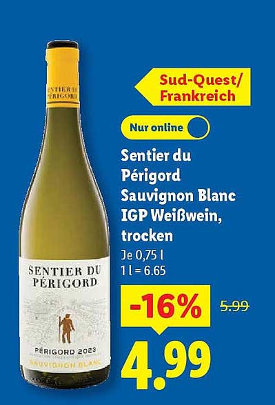 Sentier du Périgord Sauvignon Blanc IGP Weißwein, trocken