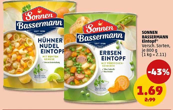 SONNEN BASSERMANN Eintopf - Verschiedene Sorten, je 800 g