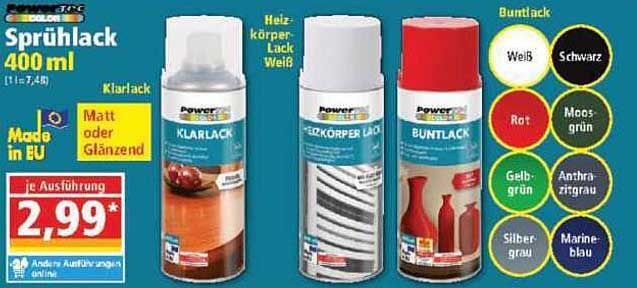 Sprühlack 400 ml - Klarlack, Holz-Körper-Lack Weiß, Buntlack