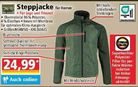 Steppjacke für Herren - Ideal für Jagd und Freizeit