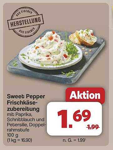 Sweet Pepper Frischkäsezubereitung mit Paprika, Schnittlauch und Petersilie