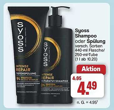 Syoss Shampoo oder Spülung 440 ml Flasche oder 250 ml Tube