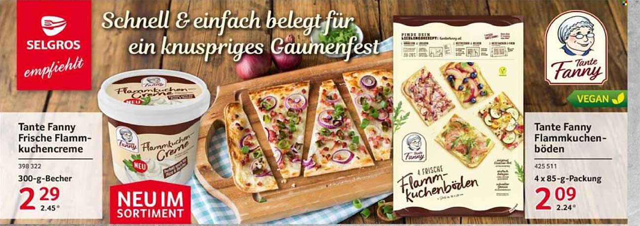 Tante Fanny Frische Flammkuchencreme und Flammkuchenböden