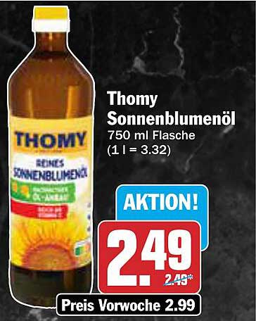 Thomy Sonnenblumenöl 750 ml Flasche