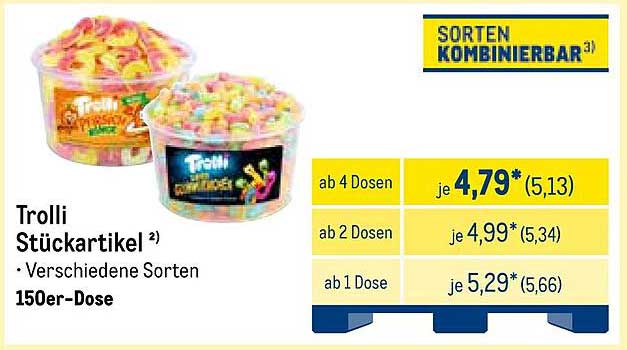 Trolli Stückartikel – Verschiedene Sorten, 150er-Dose