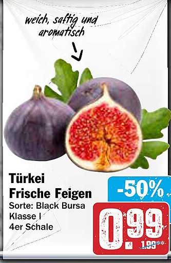 Türkei Frische Feigen - Sorte: Black Bursa, Klasse I, 4er Schale