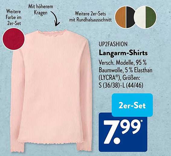 UP2FASHION Langarm-Shirts im 2er-Set