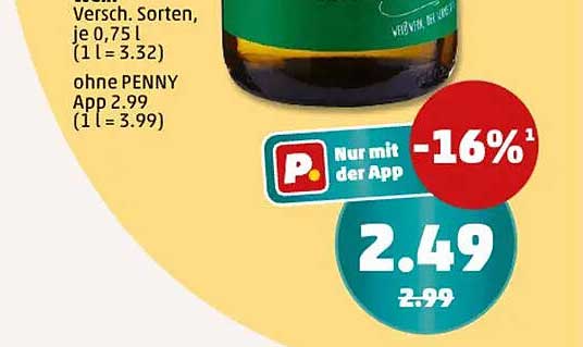 Verschiedene Sorten Getränke, je 0,75 L